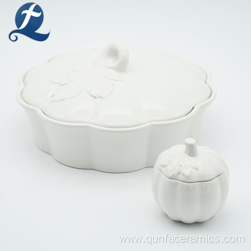 High Quality Printed Pumpkin Shaped Ceramic Cook Pot